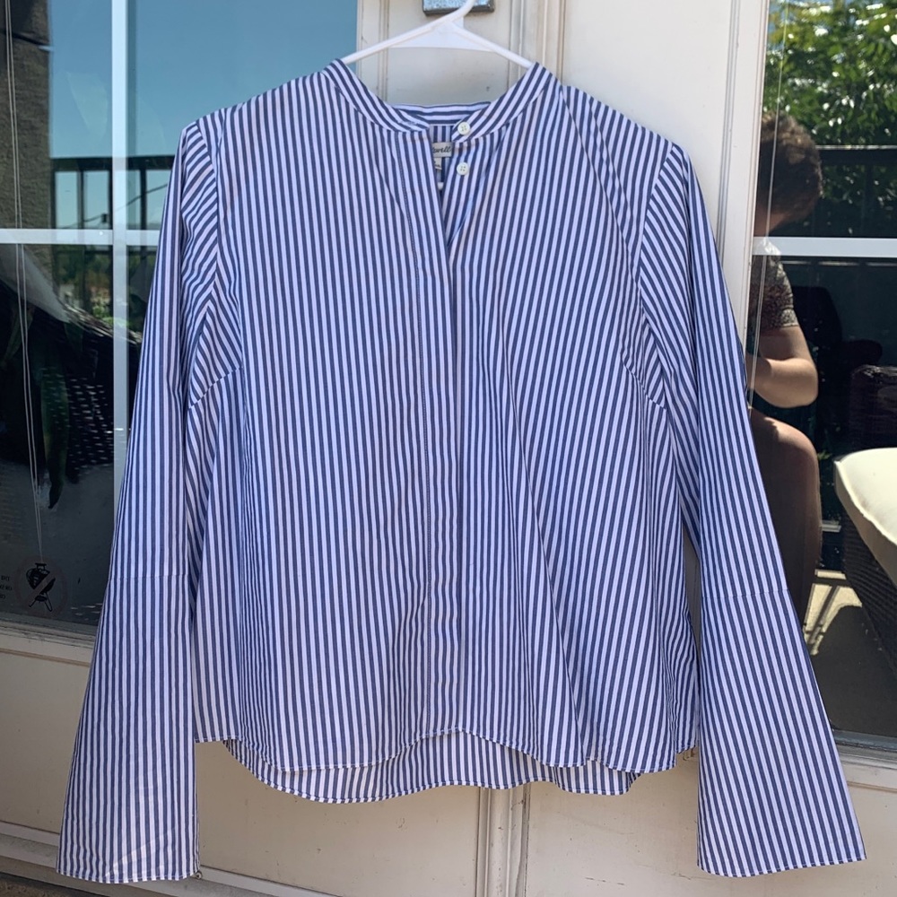 Madewell Bell Sleeve Striped Blouse, Small